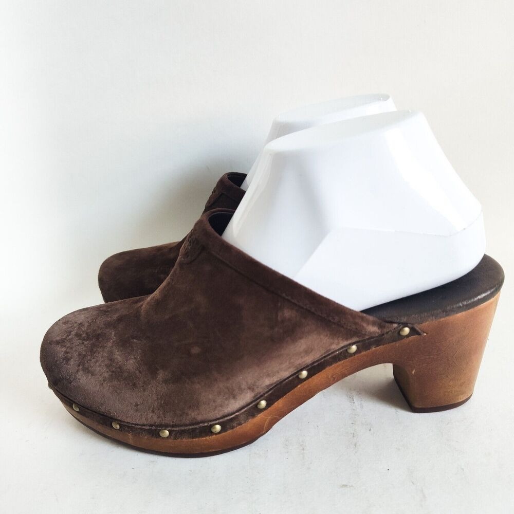 UGG Brown Suede Clogs - Picture 3 of 10